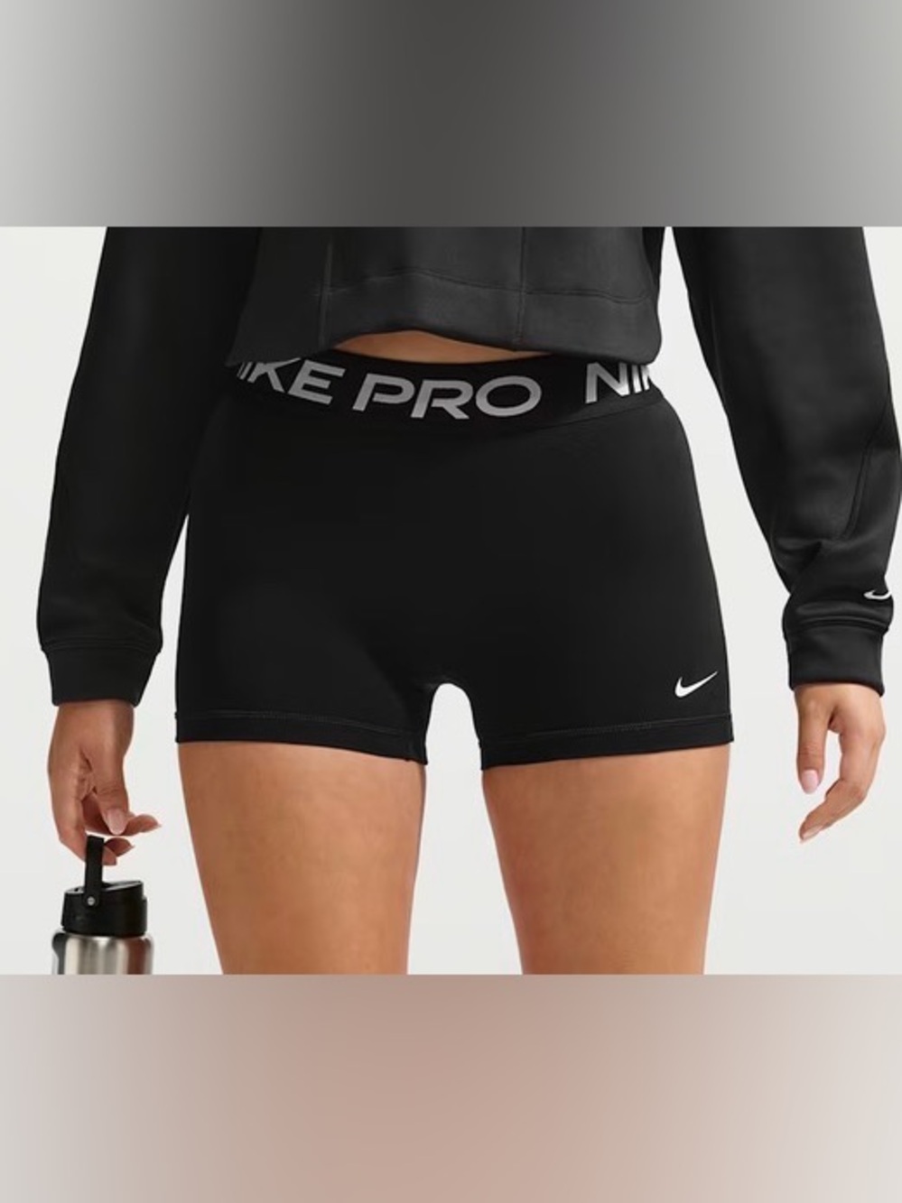 Nike Black Pro Compression Shorts with Branded Waistband and Swoosh